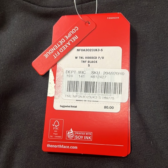 New The North Face Womans Train and Logo Hooded Pullover Top Small - Picture 4 of 8